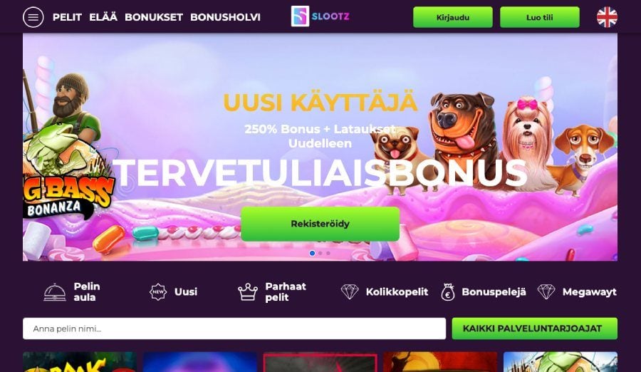 Slootz Casino etusivu