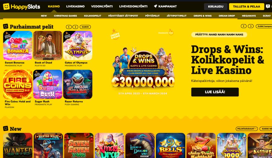 Happy Slots Casino kotisivu