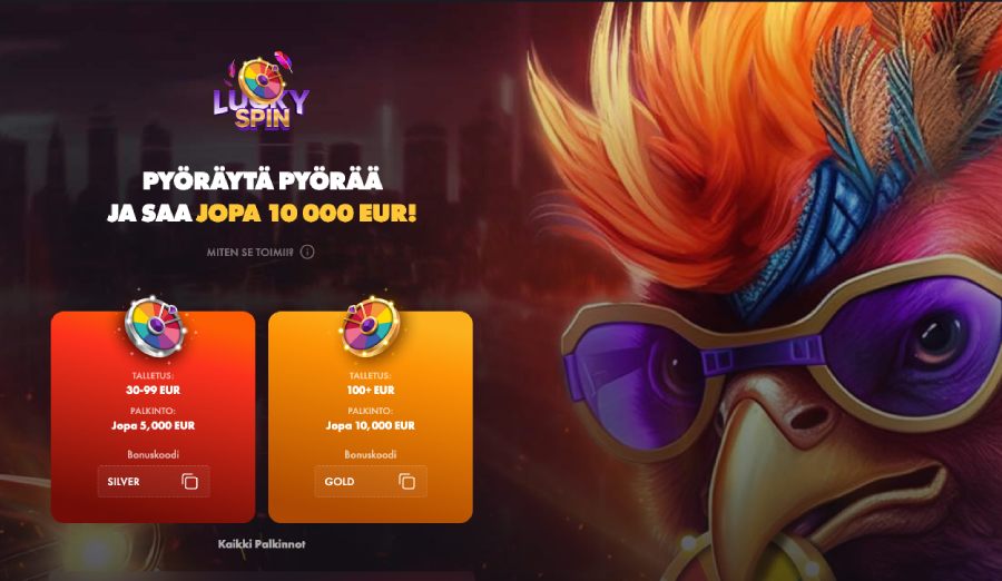 Rooster Bet Casino onnenpyörä