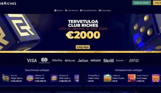 Club Riches Casino tervetuliaisbonus