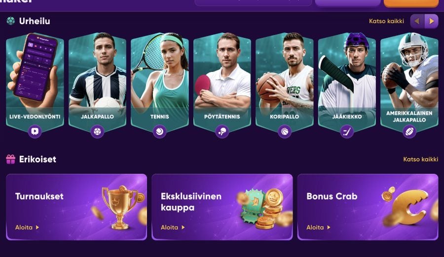 Kingmaker Casino vedonlyönti