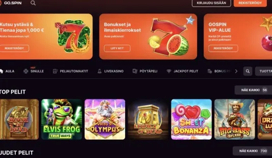 GoSpin Casino etusivu