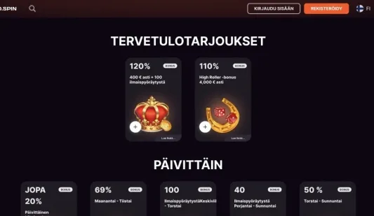 GoSpin tervetuliaisbonus