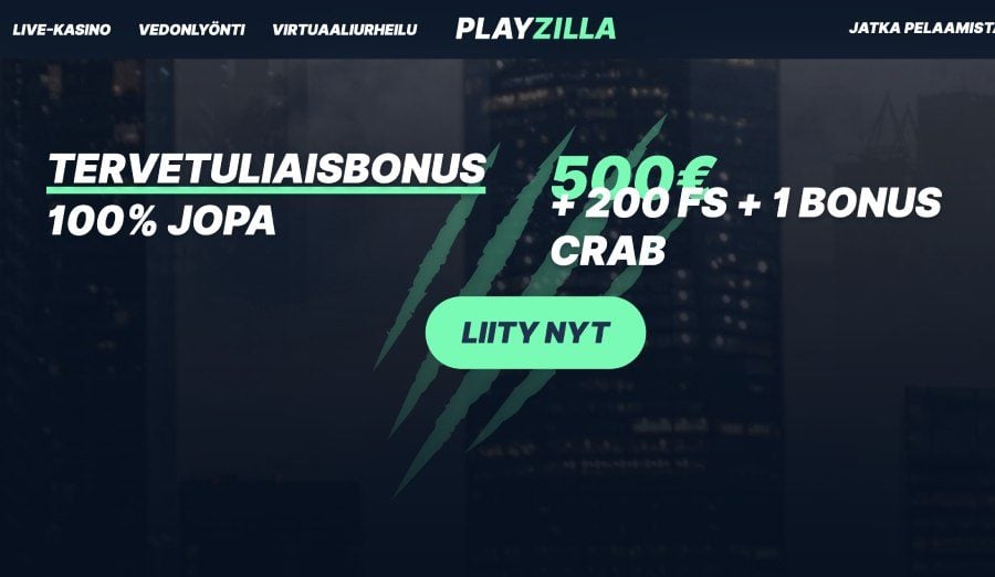 Playzilla Casino tervetuliaisbonus