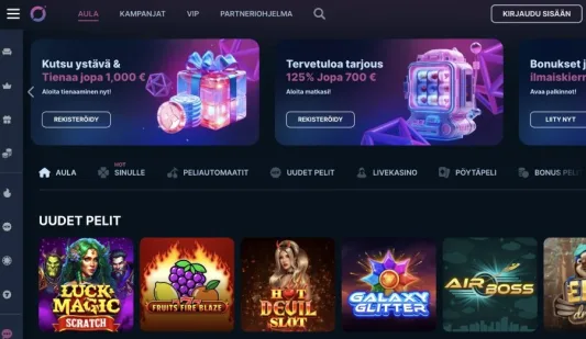 SpinSpace Casino etusivu