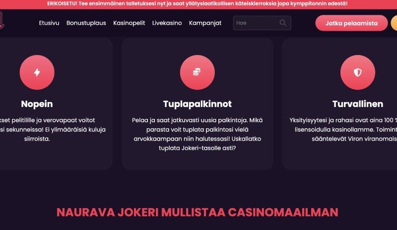 Jokeri.com – nopein ja turvallinen