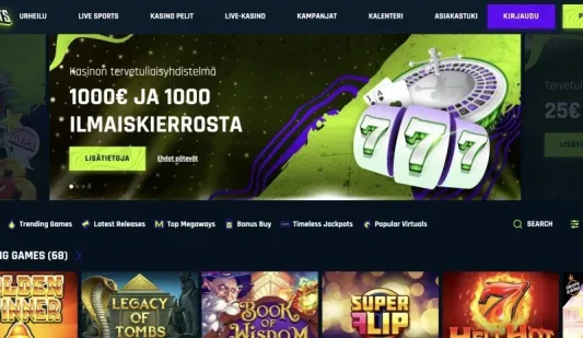 Rise of Bets Casino etusivu