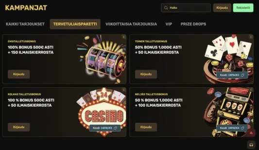 24Casino tervetuliaisbonus