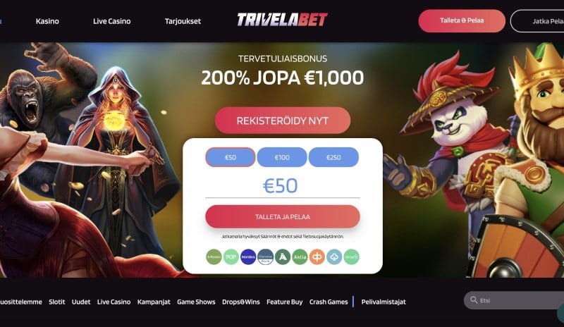 TrivelaBet Casino talletus