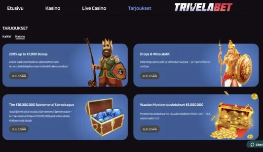 TrivelBet Casino tarjoukset