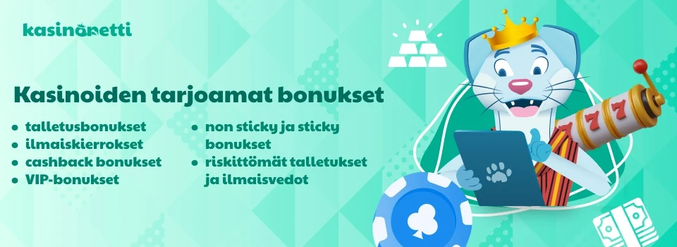 Kasinoiden tarjoamat bonustyypit