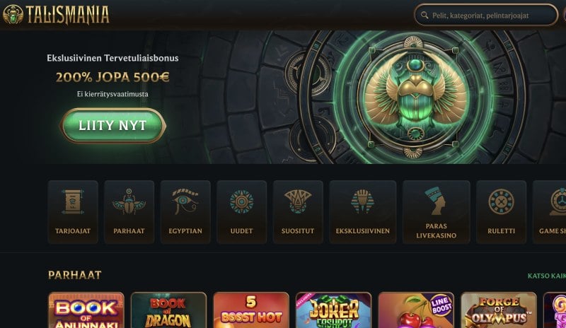 Talismania Casino etusivu