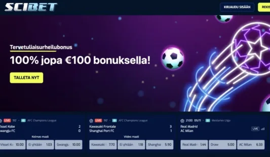 Scibet Casino etusivu