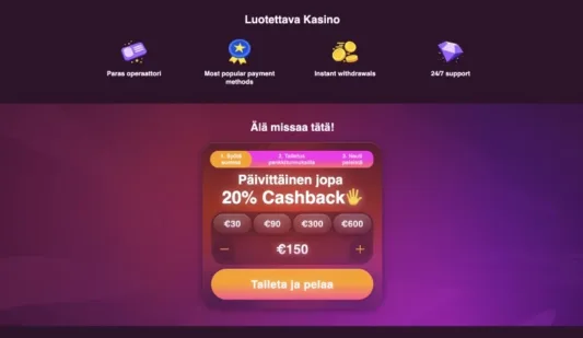 Paratiisi Kasino cashback