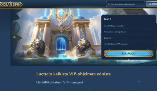 Ocean Spin Casino VIP-ohjelma