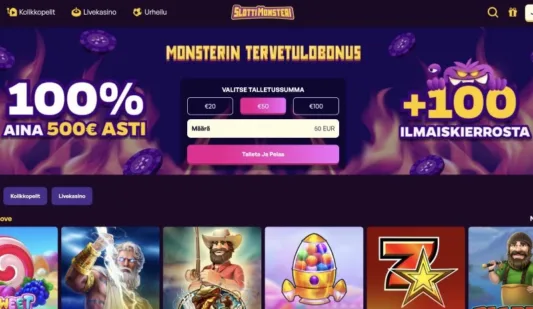 Slottimonsteri Casino talletus