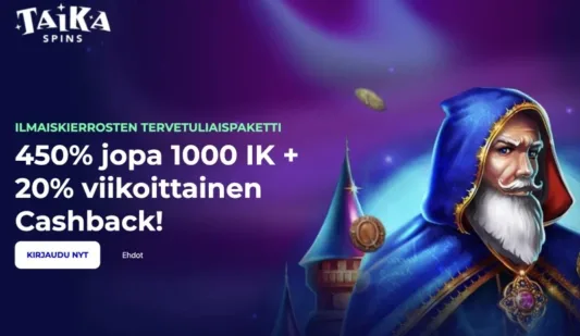 TaikaSpins tervetuliaisbonus