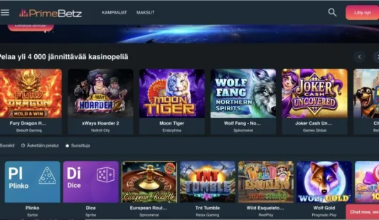 PrimeBetz Casino kolikkopelit